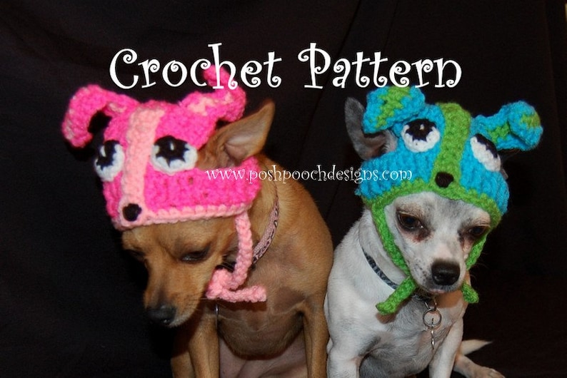 Instant Download CROCHET PATTERN: Chihuahua Dog Hats small Dogs 2 20 lbs image 1