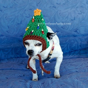 Instant download Crochet Pattern - Christmas Tree Dog Hat - Small Dog Hat