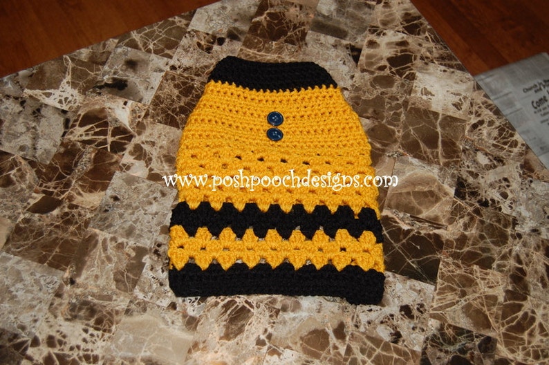 Instant Download Crochet Pattern Charlie Brown Style Dog Sweater Small Dog 2-20 lbs image 3