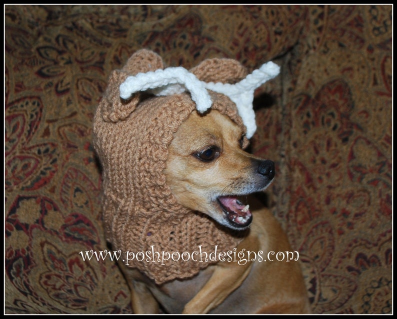 Deer Dog Snood 3 sizes S-L Instant Download KNITTING Pattern image 2