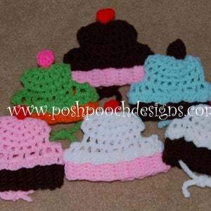 Instant Download Crochet Pattern Cupcake Dog Dog Hat 3 sizes For Small, Medium and large Dogs image 2