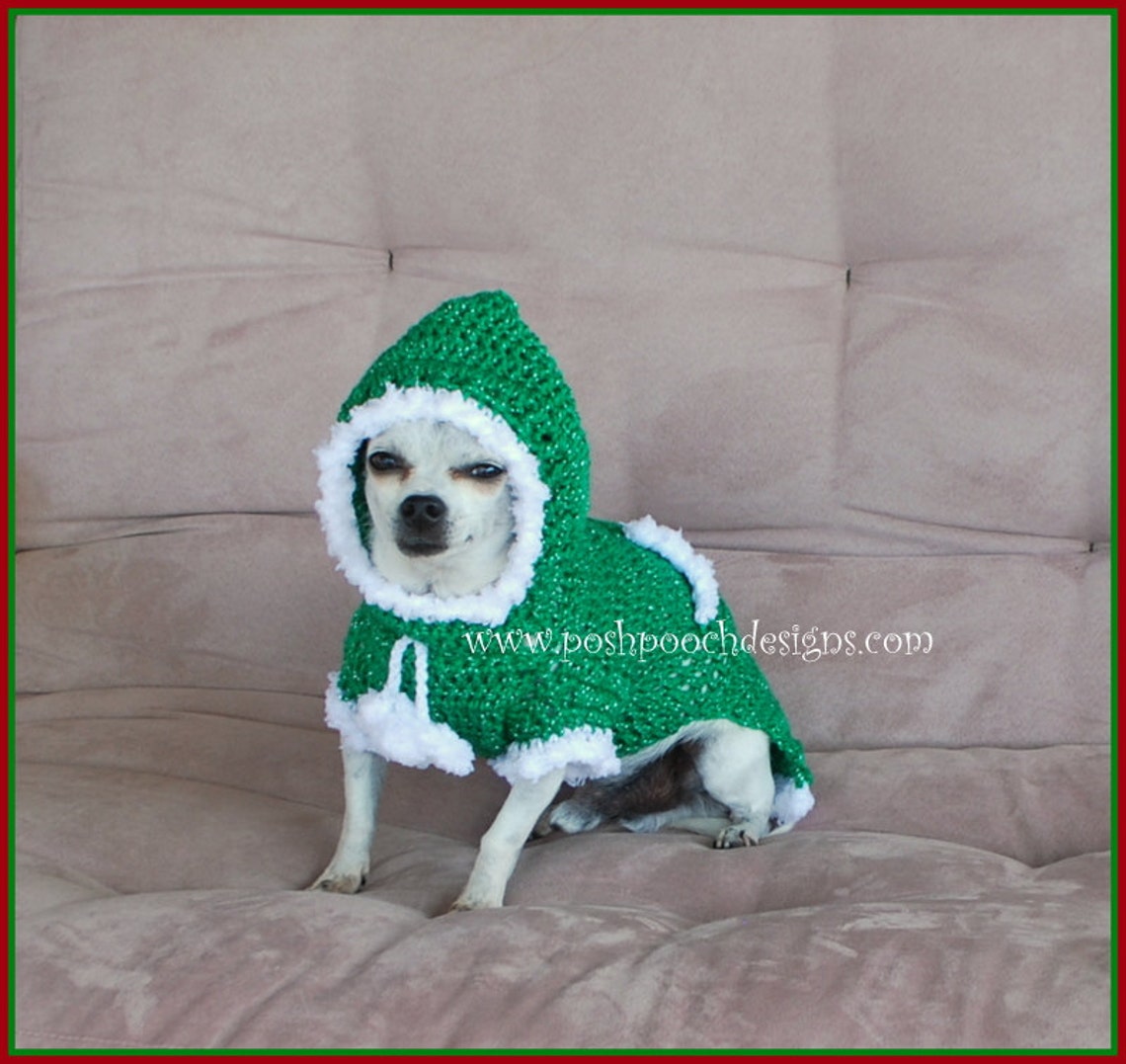 Winter Elf Dog Sweater Hoody Instant Download Crochet Etsy