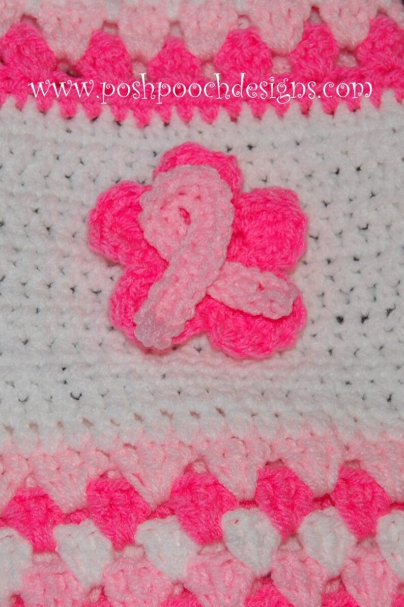 Instant Download Crochet Pattern Dog Sweater Breast Cancer Awareness image 3