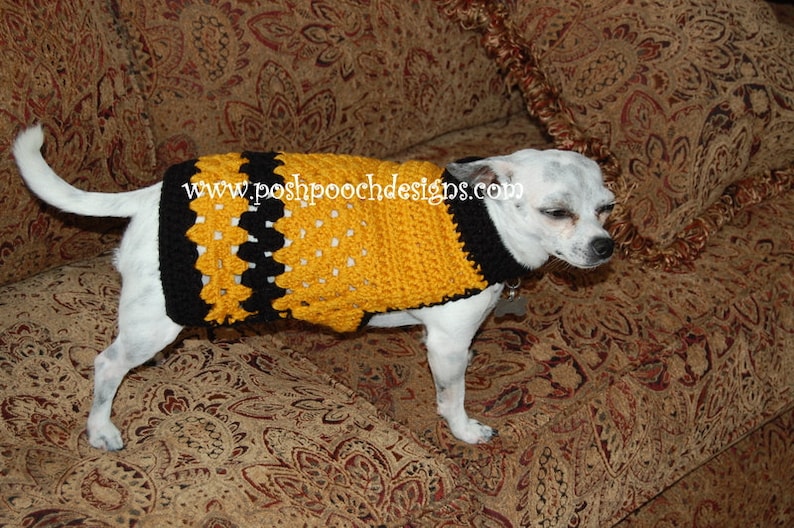 Instant Download Crochet Pattern Charlie Brown Style Dog Sweater Small Dog 2-20 lbs image 4