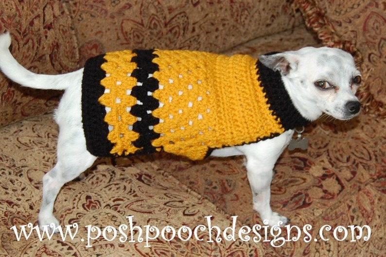 Instant Download Crochet Pattern Charlie Brown Style Dog Sweater Small Dog 2-20 lbs image 5