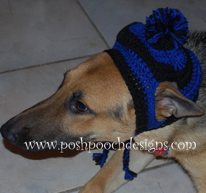 Instant Download Crochet Pattern Large Dog Striped Earflap Dog Hat Big Dogs 31 100 Pound dog image 4
