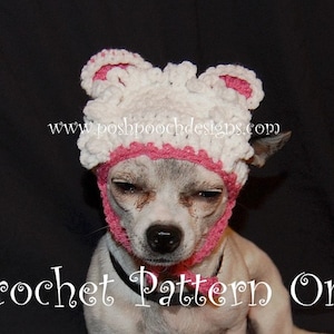 Instant Download Crochet Pattern -  Lamb Dog Costume - Small Dog Sweater and hat sets 2-20 lbs