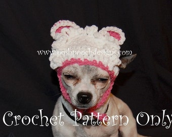 Instant Download Crochet Pattern -  Lamb Dog Costume - Small Dog Sweater and hat sets 2-20 lbs