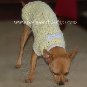 Instant Download Crochet Pattern Dog Sweater with Dog Bone Applique Small Dog image 3