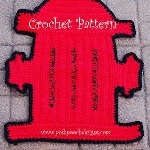 Instant Download Crochet Pattern Fire Hydrant Dog Rug Pet mat Dog Blanket , Wall Decor image 1