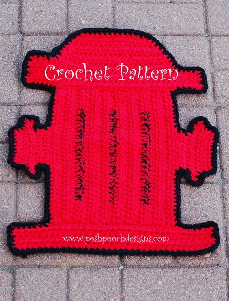 Instant Download Crochet Pattern Fire Hydrant Dog Rug Pet mat Dog Blanket , Wall Decor image 1