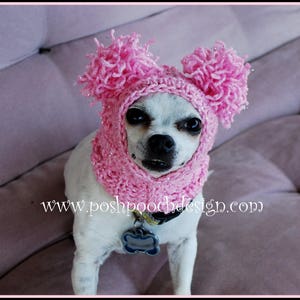 Instant Download Crochet Pattern Bundle Pink Pom Pom Dog Snood and Sweater Set image 4