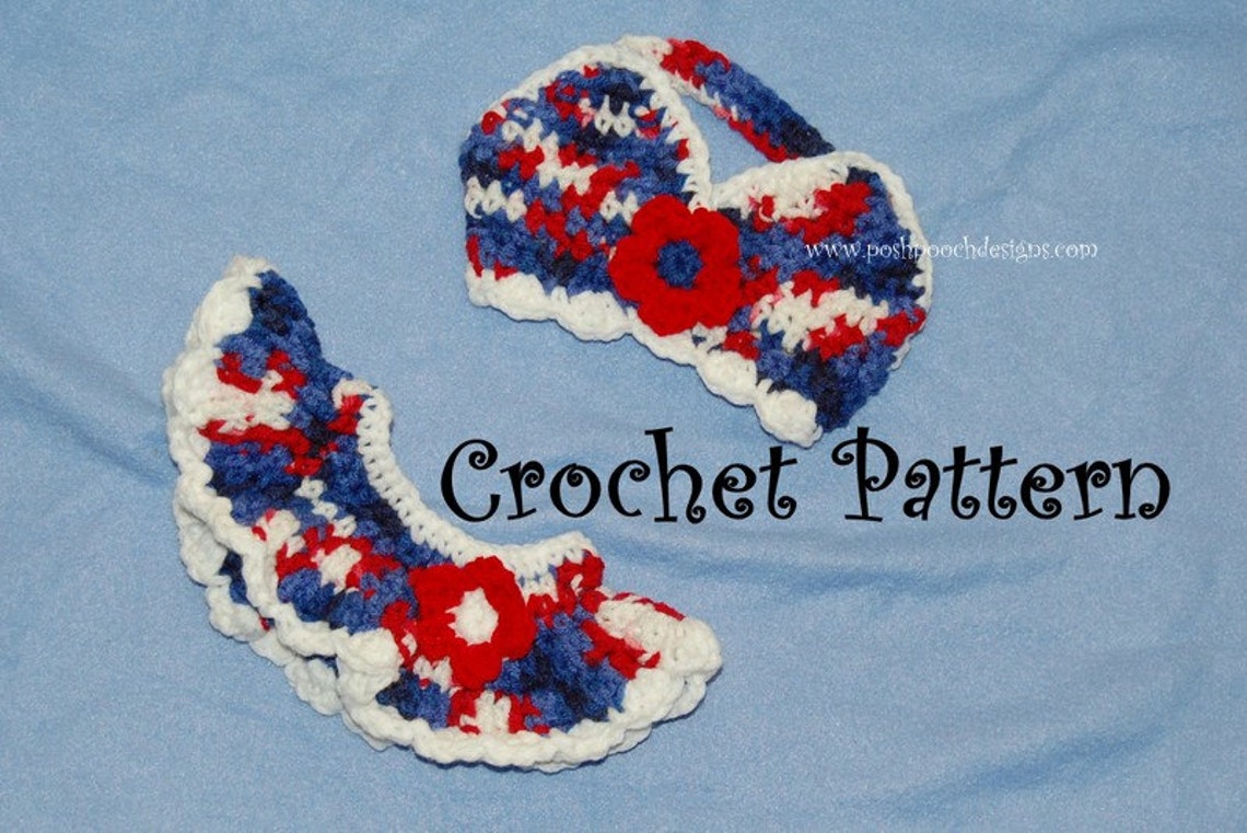 Instant Download Crochet Pattern Dog Bikini Top and Ruffle Etsy