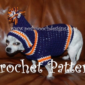 Instant Download Crochet Pattern Sports Team Dog Hoodie Small Dog Hoody 2-20 lbs image 1