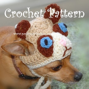 Teddy Bear Dog Hat Instant Download Crochet Pattern Etsy