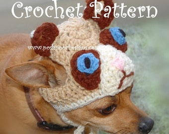 Instant Download Crochet Pattern  - The Grumpy Cat Dog Hat-  Grumpy Cat Dog  Beanie