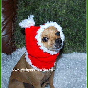 Christmas Santa Dog Snood Instant Download Crochet Pattern  For Small Dogs