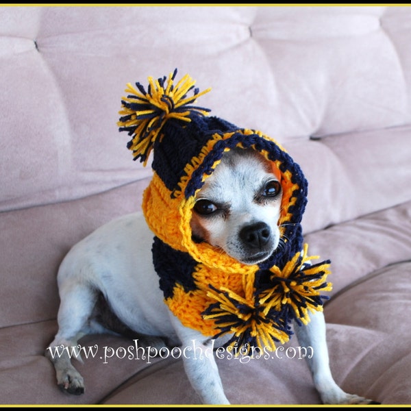 Sports Team Snood Hooded Cowl - 3 Sizes - Instant download Crochet Pattern