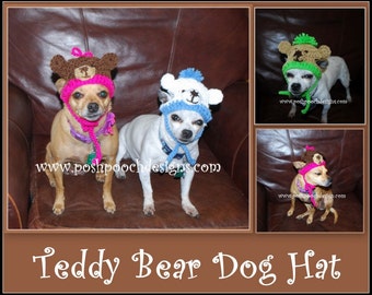 Teddy Bear Dog Hat  - Instant Download Crochet Pattern