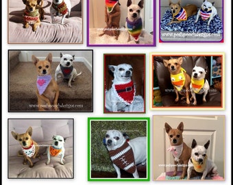 Dog Bandanna Crochet Pattern E Book - 9 Crochet Patterns Instant Download PDF