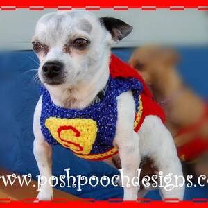 Instant Download Crochet Pattern Super Dog Sweater and Cape Small Dog 2-20 lbs image 5