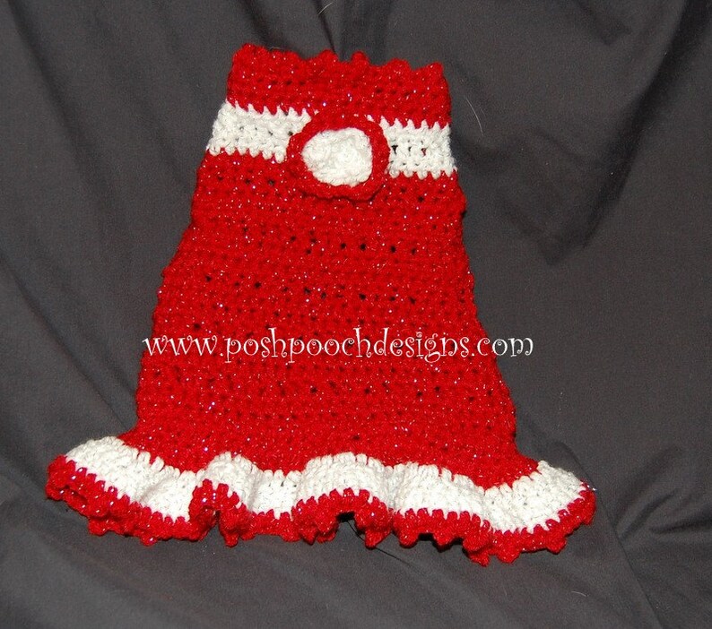 Instant Download Crochet Pattern Christmas Sparkle Dog Dress Small Dog Sweater 2-20 lbs image 4