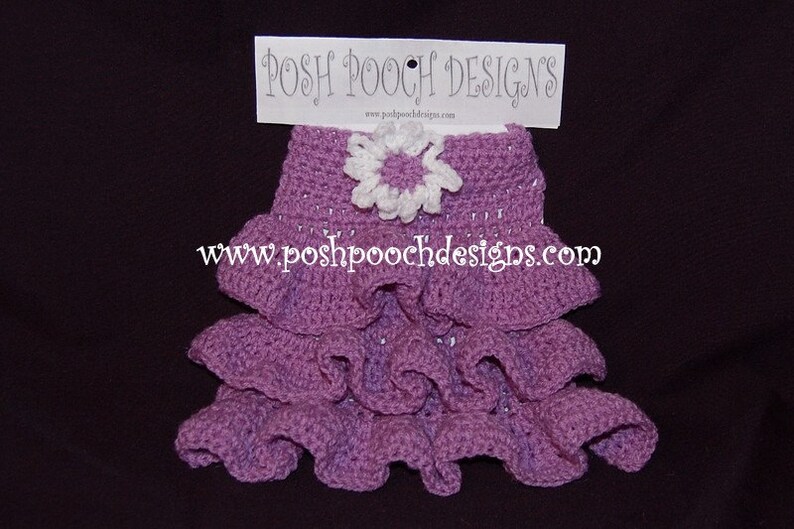 Instant Download Crochet Pattern Ruffles Dog Sweater Dress Small Dog Sweater 2-20 lbs image 4