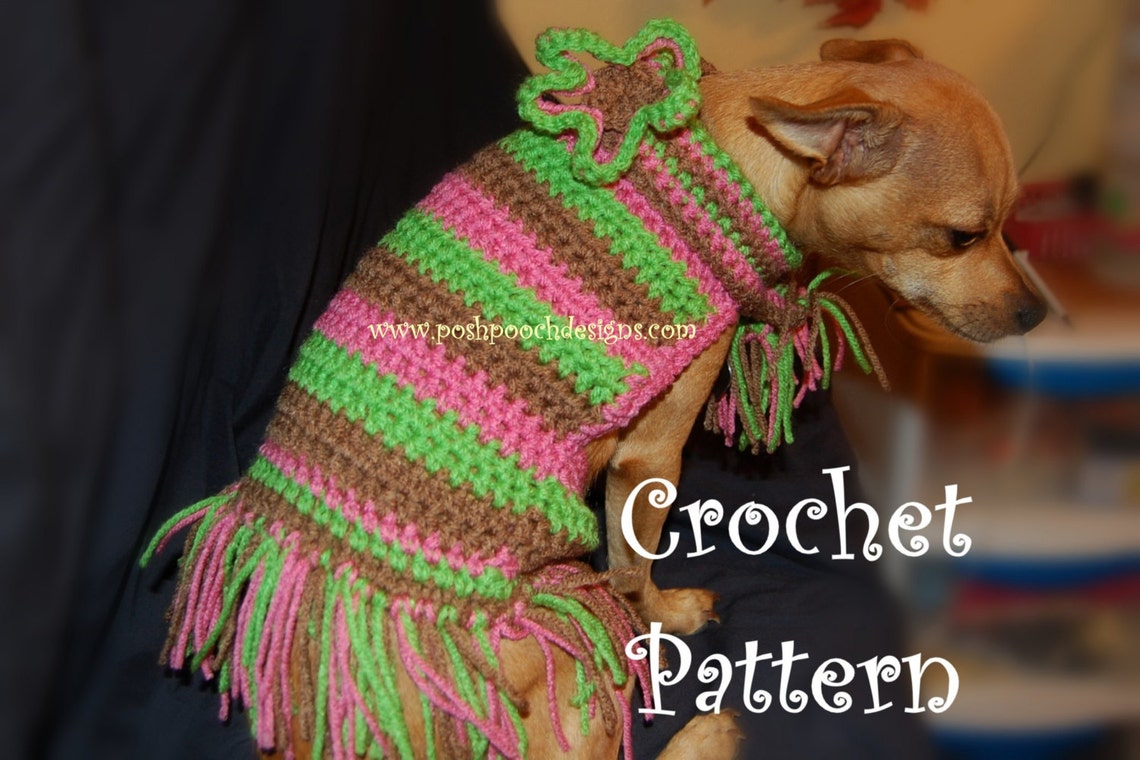Instant Download Crochet Pattern Striped Dog Sweater With Etsy