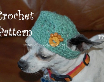 Instant Download Crochet Pattern - Summer Dog Hat Beanie - Small Dog Beanie 2-20 lbs