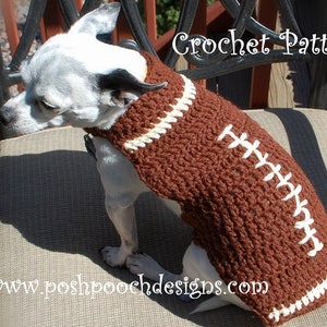 Instant Download CROCHET PATTERN - Football Shaped Dog Sweater - Small Dog Sweater 2-20 lbs