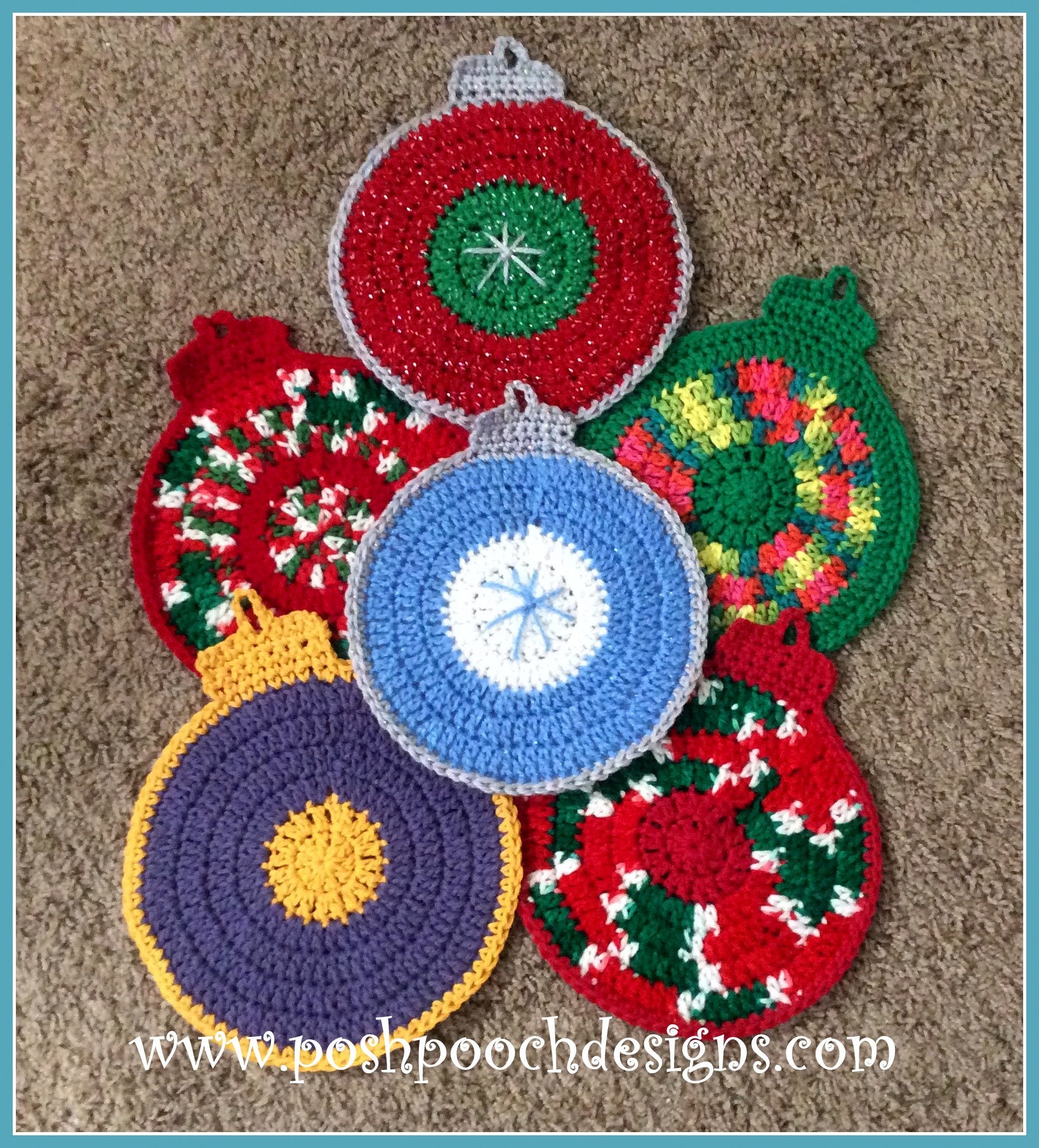 Christmas Hot Pad/ Pot Holder Crochet Pattern E Book Instant Etsy UK