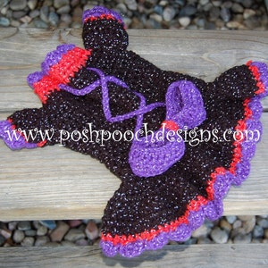 Instant Download Crochet Pattern Witchy Poo Dog Sweater and hat Set image 3