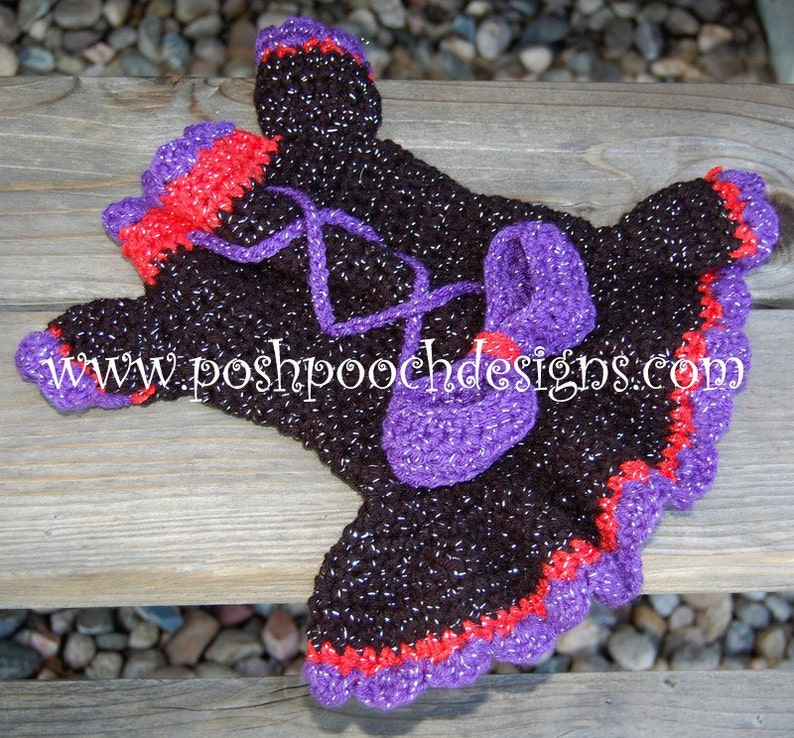 Instant Download Crochet Pattern Witchy Poo Dog Sweater and hat Set image 3