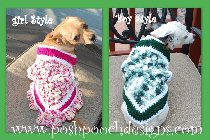 Instant Download Crochet Pattern Summer Dog Sweater Vest Small Dog Sweater image 1