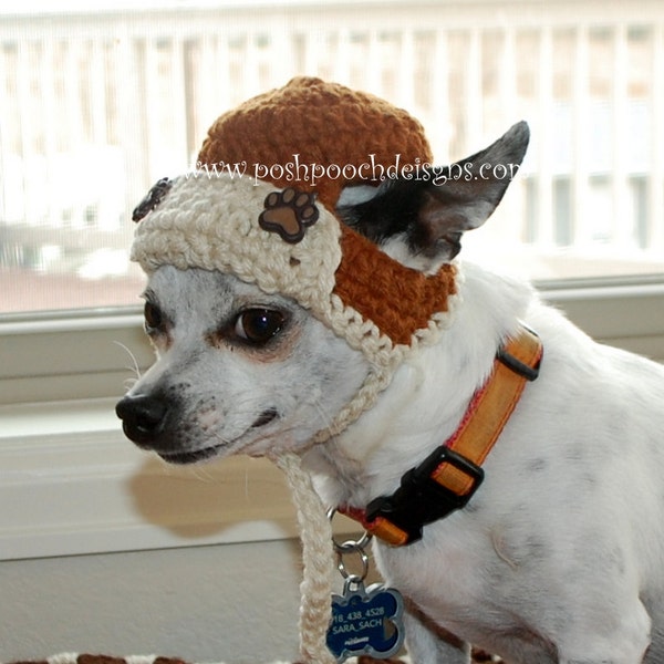 Instant Download Crochet pattern - Aviator Dog Hat SmallDog