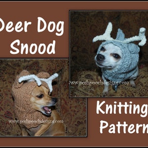 Deer Dog Snood 3 sizes S-L Instant Download KNITTING Pattern image 1