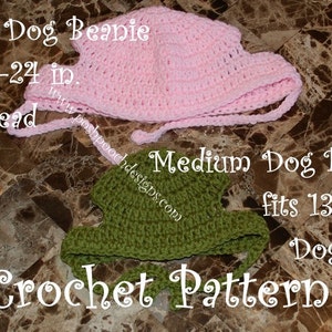 Instant Download Crochet Pattern Bundle Dog Beanies Small, Medium and Large Sizes image 5