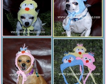 Easter Chick Dog Beanie Instant Download Crochet Pattern