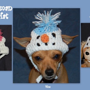 Instant Download Crochet Pattern - Snowman Dog Hat - 3 sizes For Small, Medium and Large Dogs