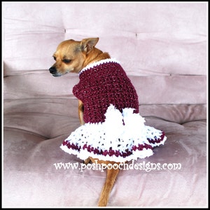 Winter Berry Dog Sweater Dress Instant Download Crochet Pattern