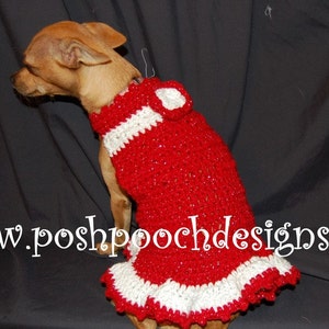 Instant Download Crochet Pattern Christmas Sparkle Dog Dress Small Dog Sweater 2-20 lbs image 5