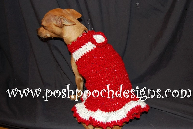 Instant Download Crochet Pattern Christmas Sparkle Dog Dress Small Dog Sweater 2-20 lbs image 5