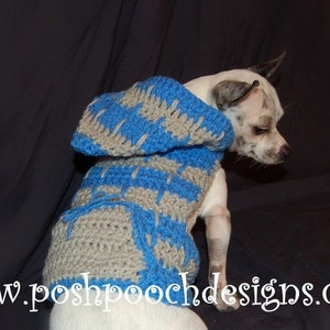 Instant Download Crochet Pattern Hooded Dog Sweater 2 color Small Dog 2-10 lbs image 4