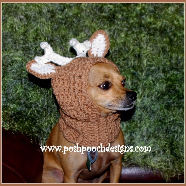 Deer Antler Dog Snood Instant Download Crochet Pattern