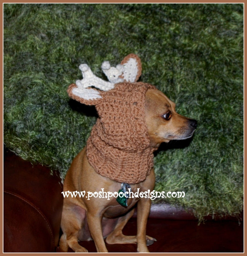 Deer Antler Dog Snood Instant Download Crochet Pattern Etsy