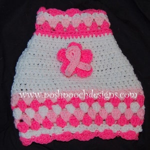 Instant Download Crochet Pattern Dog Sweater Breast Cancer Awareness image 2