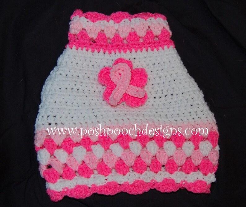 Instant Download Crochet Pattern Dog Sweater Breast Cancer Awareness image 2