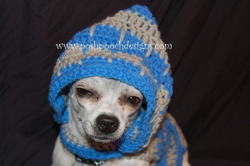 Instant Download Crochet Pattern Hooded Dog Sweater 2 color Small Dog 2-10 lbs image 2