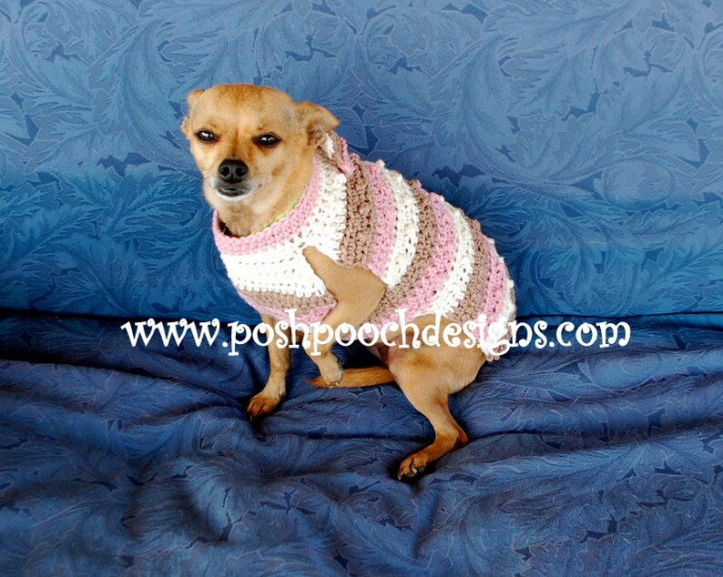 Instant Download Crochet Pattern Nubby Striped Dog Sweater Etsy