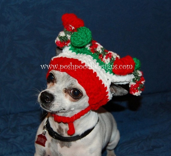 Christmas Dog Hat Jester Dog Hat Pom pom Dog Hat Small Etsy